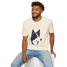 Cargar imagen en el visor de la galería, Border Collie Portrait T-Shirt — Cute Black & White Dog Graphic Tee