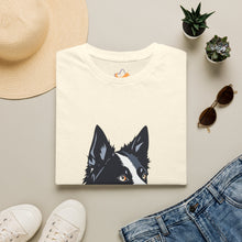 Cargar imagen en el visor de la galería, Border Collie Portrait T-Shirt — Cute Black & White Dog Graphic Tee