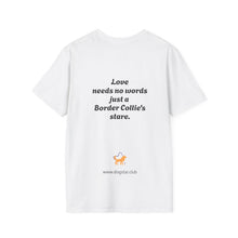 Cargar imagen en el visor de la galería, Border Collie Portrait T-Shirt — Cute Black & White Dog Graphic Tee