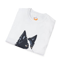 Cargar imagen en el visor de la galería, Border Collie Portrait T-Shirt — Cute Black & White Dog Graphic Tee