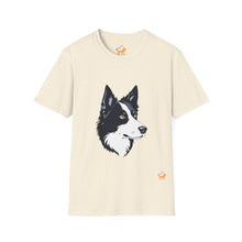 Cargar imagen en el visor de la galería, Border Collie Portrait T-Shirt — Cute Black & White Dog Graphic Tee