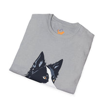 Cargar imagen en el visor de la galería, Border Collie Portrait T-Shirt — Cute Black & White Dog Graphic Tee