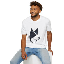 Cargar imagen en el visor de la galería, Border Collie Portrait T-Shirt — Cute Black & White Dog Graphic Tee