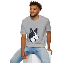 Cargar imagen en el visor de la galería, Border Collie Portrait T-Shirt — Cute Black & White Dog Graphic Tee