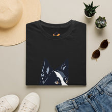 Cargar imagen en el visor de la galería, Border Collie Portrait T-Shirt — Cute Black &amp; White Dog Graphic Tee
