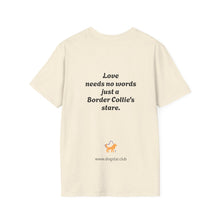 Cargar imagen en el visor de la galería, Border Collie Portrait T-Shirt — Cute Black &amp; White Dog Graphic Tee
