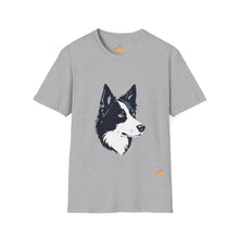 Cargar imagen en el visor de la galería, Border Collie Portrait T-Shirt — Cute Black &amp; White Dog Graphic Tee
