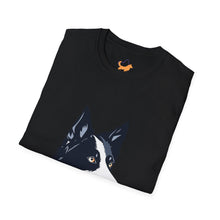 Cargar imagen en el visor de la galería, Border Collie Portrait T-Shirt — Cute Black &amp; White Dog Graphic Tee
